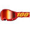 Detské motokrosové okuliare 100% Accuri 2 Junior Mirror červená, červené plexi