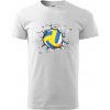 Volejbal lopta v triku - Klasické pánske tričko vyššej gramáže - 3XL ( Biela )