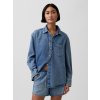GAP Džínsová oversize košeľa UltraSoft Tmavomodrá XL