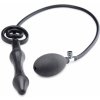 Master Series Devils Rattle Inflatable Silicone Anal Plug with Cock and Ball Ring