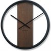 Drevené hnedé nástenné hodiny s priemerom 50cm