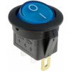 Kolískový vypínač guľatý 12V, LED podsvietenie Modrá
