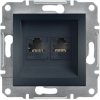 Schneider Electric Schneider ASFORA dátová dvojzásuvka 2xRJ45 cat.5e UTP antracit