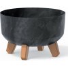 PROSPERPLAST Kvetináč GRACIA LOW BETON EFFECT 28,5 cm antracit