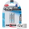 12x2 Ansmann maxE NiMH aku Micro AAA 800 mAh DECT PHONE