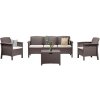 Súprava záhradného nábytku Venus s 5 miestami na sedenie cappuccino