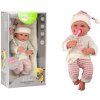 Lean Toys Bábika v ružovo-sivom pyžamku – príslušenstvo