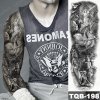 REBELULU Vodeodolné dočasné tetovačky pre ženy Dočasné tetovanie Skull Tattoo Ruža Hodiny Lebka Waterproof Tattoo Body Art Arm Fake Tattoo Men Women