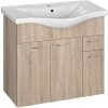 Aqualine Aqualine, KERAMIA FRESH umývadlová skrinka 74,5x74x34,7cm,dub platin, 50083