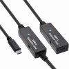 Kábel USB 3.2 Gen 1, Typ C CM/CF 10m, 5Gbps, predlžovací, čierny, aktívny
