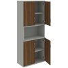 Policová skriňa Strong, 80x192x40 cm, orech/sivá - 1 kus - 1 KS - 4 - nie - 60 mesiacov - 2x plné - rovná - kombinovaná - Hobis - 80 cm - Strong - 40 cm - 192 cm - orech/sivá - 70.3 kilogramu HOBIS