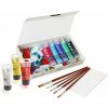 PRIMO Akrylové farby, sada, 8 x 75ml, plátno, 5 štetcov LUX