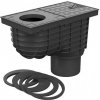 Chuděj KV 110 lapač strešných splavenín 305x155mm, spodný, PP, čierna 325 A