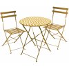 Imperial Relax Stôl D60cm + 2 stoličky 41x46x80 cm Cik-cak žltá