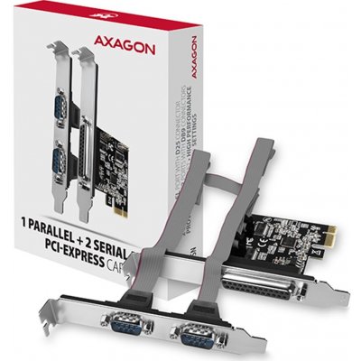 AXAGO AXAGON PCEA-PSN, PCIe řadič - 1x paralelní (LPT) + 2x sériový port (RS232) 250 kbps, vč. LP PR1-PCEA-PSN