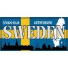 Ceduľa značka Sweden Stocholm Gothenburg 30,5cm x 15,5cm Plechová tabuľa