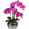 Orchidea ružová v kvetináči, 55cm (Umelá kvetina)