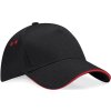 Beechfield Kšiltovka B 15C, sandwich, 5 panelová COT53015Cy2899-black/class Černá/červená Univerzální