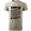 1980 v kocke - Klasické pánske tričko vyššej gramáže - XL ( Ľadovo sivá )