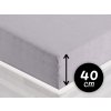 Froté napínacie prestieradlo na extra vysoký matrac FR-028 Svetlo sivé 180 x 200 - výška 40 cm