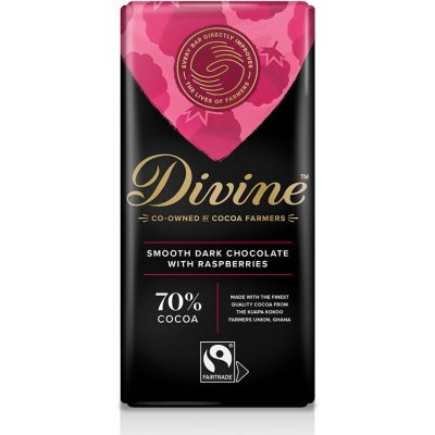 Divine Horká čokoláda s malinami, 90 g