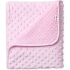 Baby Nellys Detská luxusná obojstranná deka s Minky ružová