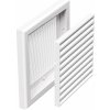 Dalap Plastová vetracia mriežka bez príruby s pevnou žalúziou a sieťkou 154x154 mm, biela