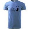 Mačka a gitara WC - Klasické pánske tričko vyššej gramáže - 3XL ( Svetlomodrá )