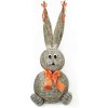 Slamený zajac s oranžovou mašľou / Prináša kúzlo Veľkej noci Výška 45 cm