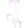 Luminex | Detský luster na lanku SWEET 3xE27/15W/230V biela/ružová/motýľ | LU9436A