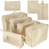 Cestovné organizéry na oblečenie do kufra - 7 ks - béžové