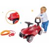 Set odrážadlo Bobby Car Neo BIG červené zvukové s 3-vrstvovými gumovými kolesami a opierka a vodítko so šnúrkou