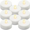 Sada batériových čajových sviečok s časovačom, biela, 8 ks