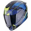 Moto přilba SCORPION EXO-1400 EVO II AIR INTENSIO černo/modrá - Velikost XL