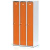 Alfa 3 Kovová šatníková skrinka 3-dielna, 1800 x 900 x 500 mm, cylindrický zámok, oranžové dvere
