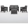 BICA Venezia záhradná zostava 4-miestna z polyratanu antracitovo sivá