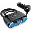 Yantu Rozdeľovač autozásuvky 12V 3x + 2xUSB + voltmeter