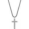 Rebel & Rose NL028-S-70 Unisex Necklace - Studded Cross Black
