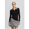 TRIČKO KARL LAGERFELD LSLV BOUCLE POLO BLACK