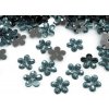 Kvetina plastová našívacia pr. 11 mm - modro-sivá - 20 ks