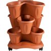 BAMA květináč TRIFOGLIO, 3ks, terracotta