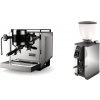 Rocket Espresso Bicocca, stainless silver + Stone Espresso Pebble, chrome