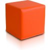 INTERMEDIC SK - Taburetka BLOCK 40x40 cm z ekokože | multifunkčný vak, podnožka, kocka Farba: E04 - Oranžová pomaranč (ekokoža)