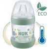 Dojčenská fľaša na učenie NUK for Nature s kontrolou teploty 6-18m zelená