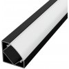 LEDprodukt LED lišta ROHOVÁ SIMPLE - čierna Dĺžka: 2m, Typ krytky: Čierna krytka zaklapávacia (difúzor)
