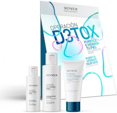 Skeyndor Detox Purify and Hydrate Dry Skin mléko-pěna na čištění pleti 100 ml + olej 50 ml + krém 25 ml darčeková sada