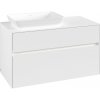 VILLEROY & BOCH Collaro závesná skrinka pod umývadlo na dosku (umývadlo vľavo), 2 zásuvky, s LED osvetlením, 1000 x 500 x 548 mm, White Matt, C110B0MS