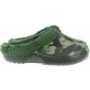 Detské zateplené zelené gumené šľapky FOREST