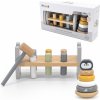 Viga Toys VIGA PolarB Set Drevená pyramída + tučniak Montessori Kladivko