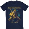 Iron Maiden tričko Piece of Mind Gold Eddie Modrá XXL